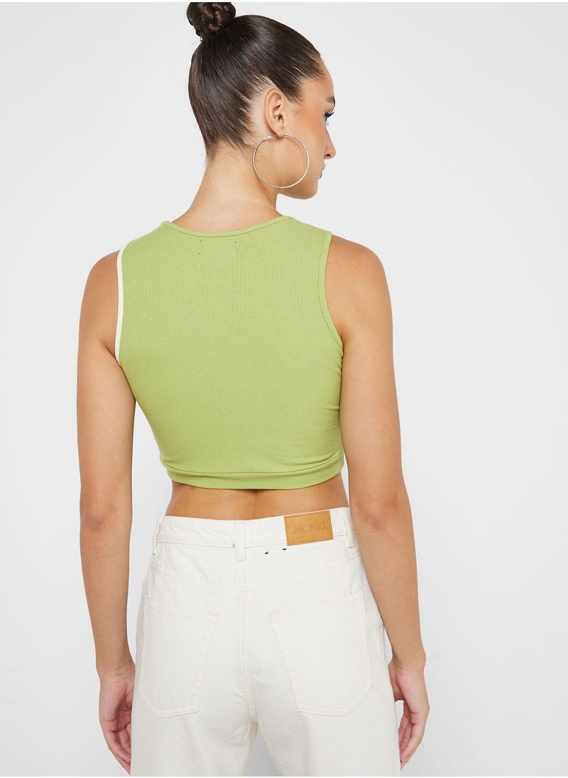 Ginger - Color Block Crop Top - Image 1