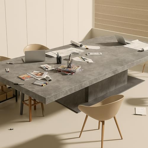 Bumoo Gray Concrete Wallpaper Peel and Stick Contact Paper 16x118In, Self-Adhesive Waterproof Removable Light Taupe Stained 3D Texture Modern Grasscloth Vinyl Wrap for Walls Kitchen Bedroom Gym - Image 2