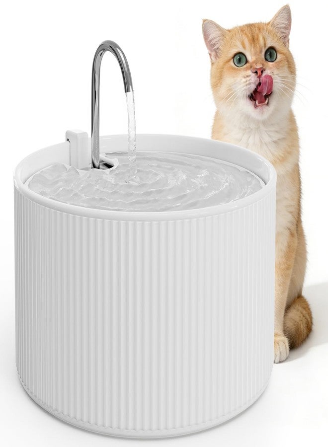 Waatoos Ceramic Cat Water Fountain, 2.2L/74oz Cupcake Pet Water Fountain for Cats and Dogs, Automatic Pet Drinking Fountain,Double Filtration System, Easy to Clean (White) - Image 1