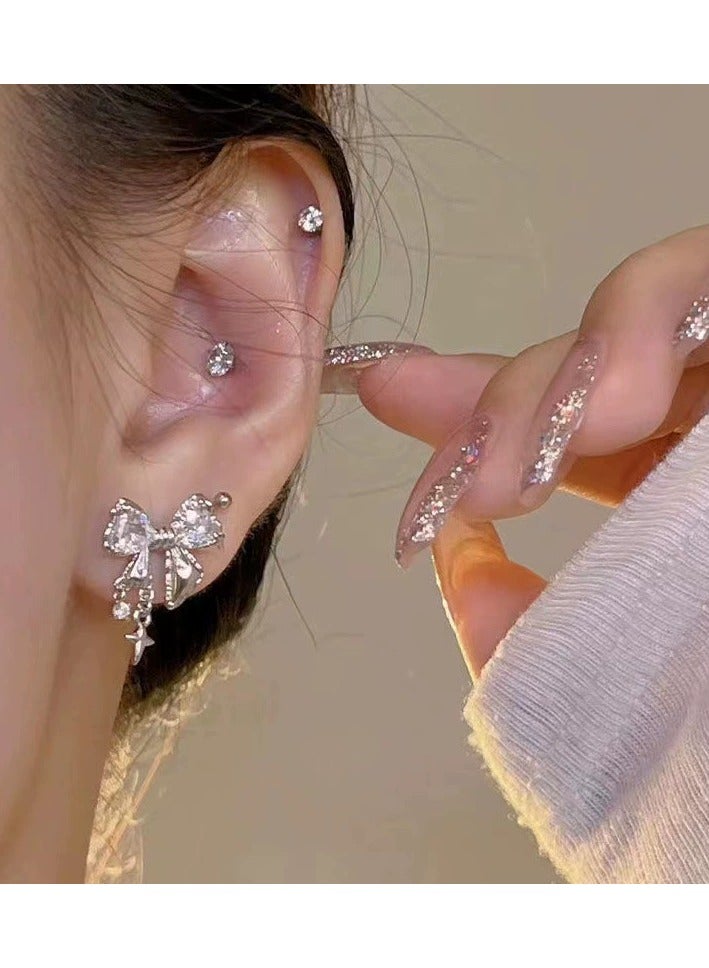 Goolsky Dazzling Bow Zircon Stud Earrings – Unique Luxury Design, Trendy & Elegant Statement Earrings for Women  - Image 2
