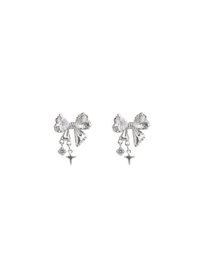 Goolsky Dazzling Bow Zircon Stud Earrings – Unique Luxury Design, Trendy & Elegant Statement Earrings for Women  - Image 4