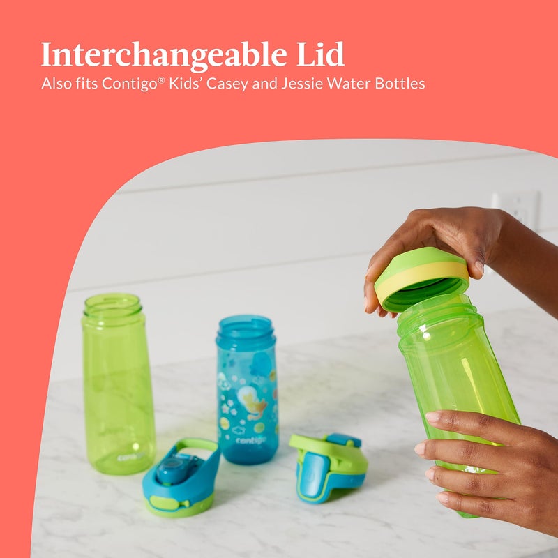 Contigo Kidsâ€™ Micah Water Bottle with Leak-Proof Lid, 20oz, Blueberry/Coral - Image 5