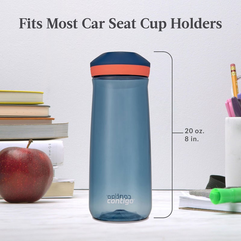 Contigo Kidsâ€™ Micah Water Bottle with Leak-Proof Lid, 20oz, Blueberry/Coral - Image 4