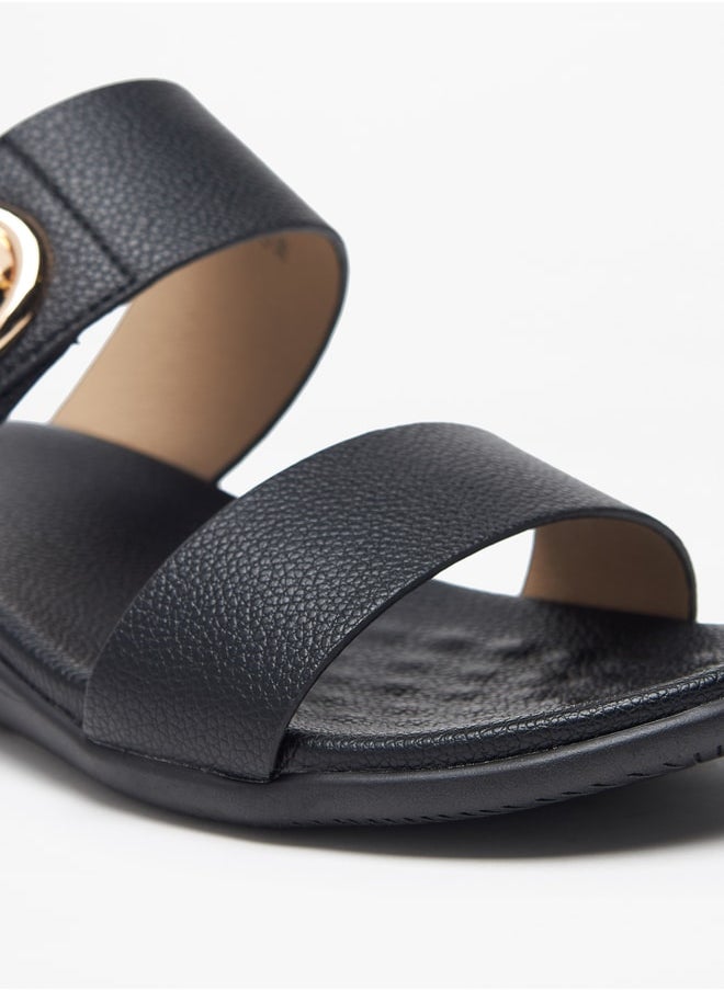 Flora Bella By Shoexpress - Women's Solid Slip-On Sandals With Wedge Heels - Image 1