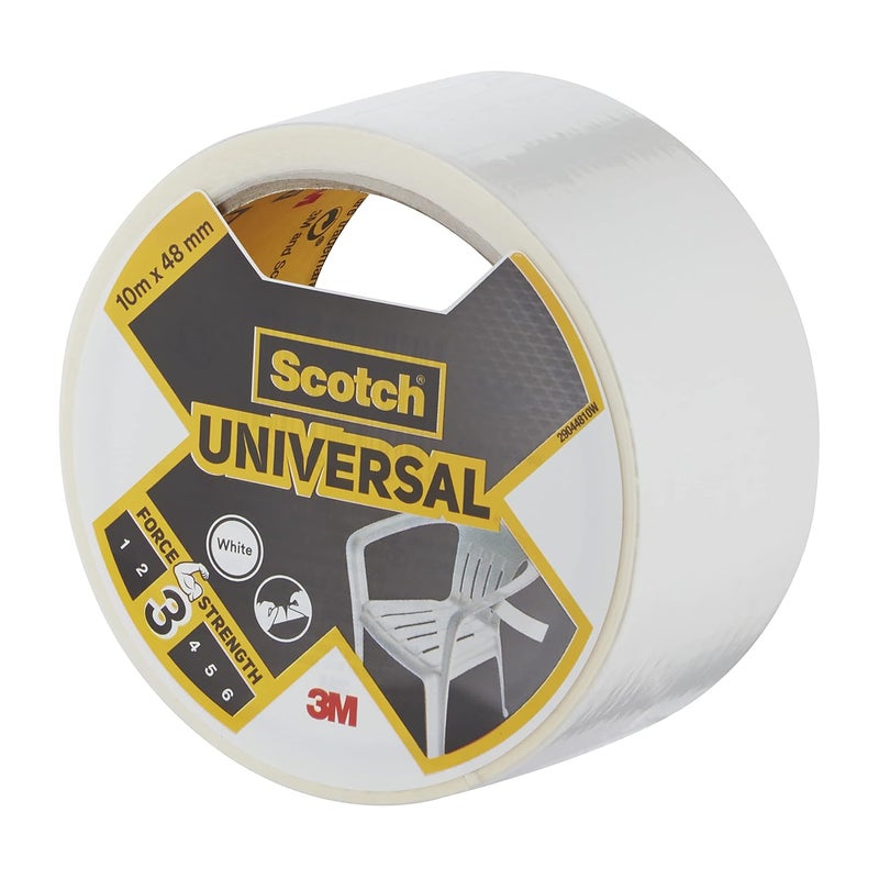 Scotch  Universal Duct Tape 10M X 48Mm White Color For General Purpose Holds Quickly And Reliably For Everyday Repairs And Projects 1 Roll/Pack - Image 3