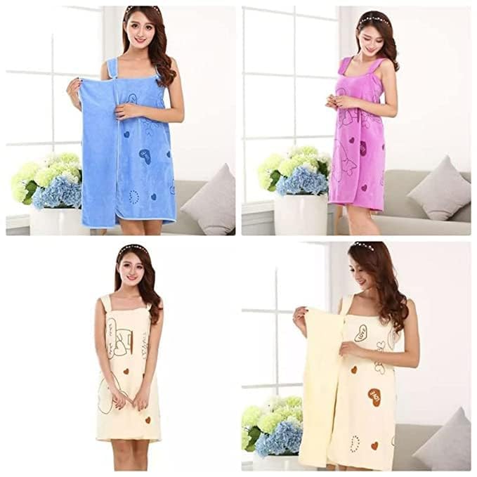 ShopiMoz ShopiMoz Women's Lady Magic Bath Soft Wearable Towel Magic Lady Beach Spa Bathrobes Bath Skirt Lady Wearable Drying Girl Dress (Purple Color) - Image 5