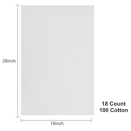 Donmon Aida Cloth 18 Count Cross Stitch Fabric,19×28inch (18CT, White) - Image 2