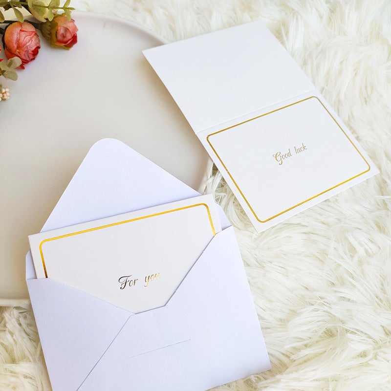 Bronzing Greeting Card New Year'S Day Valentine'S Day Birthday Greeting Message Fresh Flower Shop Floriculture Simple Small Card - Image 5