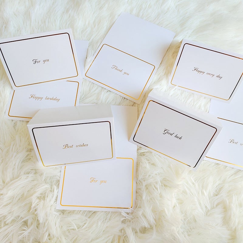 Bronzing Greeting Card New Year'S Day Valentine'S Day Birthday Greeting Message Fresh Flower Shop Floriculture Simple Small Card - Image 3