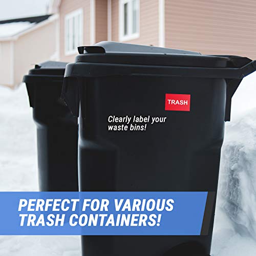 OfficeSmartLabels Trash Labels (3 x 2 inch, Red - 300 Labels) Trash Disposal Sign Stickers for Garbage Disposal, Waste Bins - Image 3