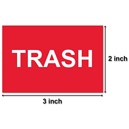 OfficeSmartLabels Trash Labels (3 x 2 inch, Red - 300 Labels) Trash Disposal Sign Stickers for Garbage Disposal, Waste Bins - Image 2