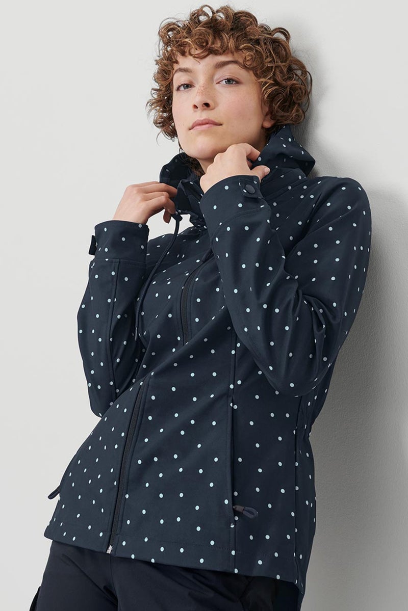 Tchibo Women Polka Dot Softshell Long Sleeve Jacket, Navy  - Image 1