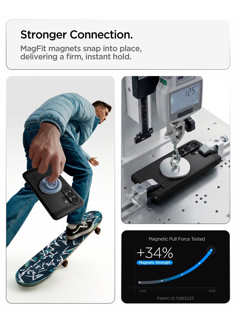 Spigen Tough Armor MagFit for Samsung Galaxy S26 ULTRA Case [MagSafe] Cover (2026) - Black - Image 3