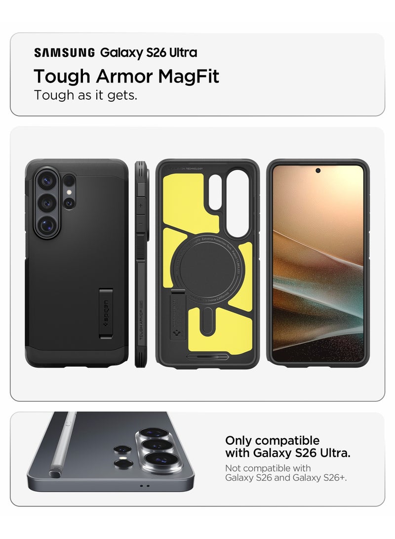 Spigen Tough Armor MagFit for Samsung Galaxy S26 ULTRA Case [MagSafe] Cover (2026) - Black - Image 2