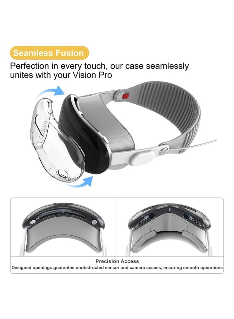 SYOSI Compatible with Apple Vision Pro Case & Protective Cover - TPU Protective Cover for Vision Pro VR Headset 2024 Accessories, Provides Superior Protection Against Scratches(Transparent) - Image 5