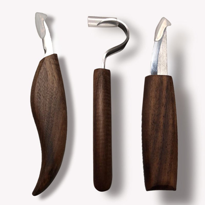 9PCS/10PCS (Optional) Wood Handle Steel Carving Cutter Wood Cutter Scrape Spoon Carving Cutter Woodworking Hand Tool Set - Image 2