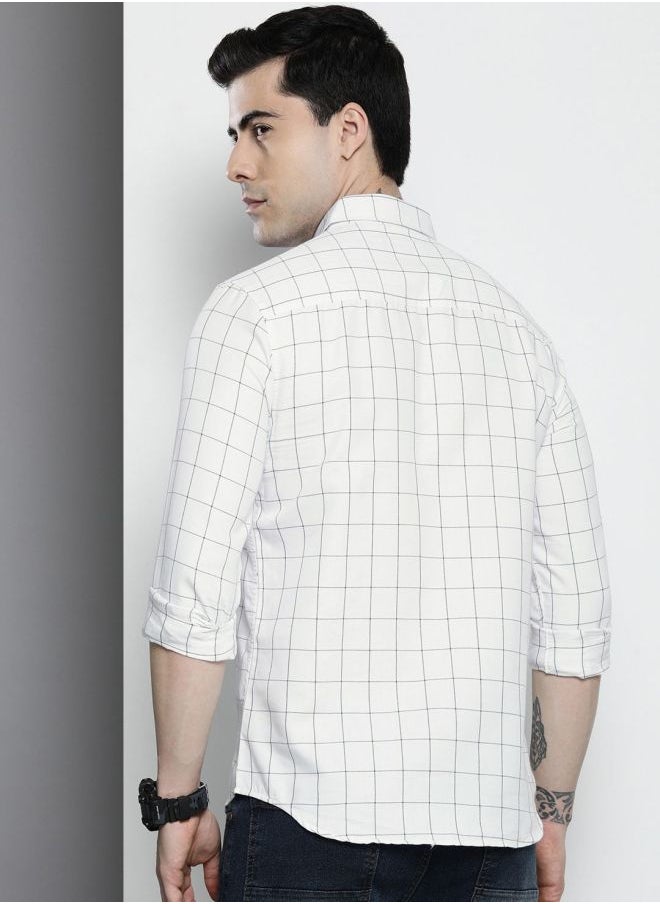 The Indian Garage Co Men Regular Fit Checkered Full Sleeves Cutaway Collar Casual Shirt  - Image 2