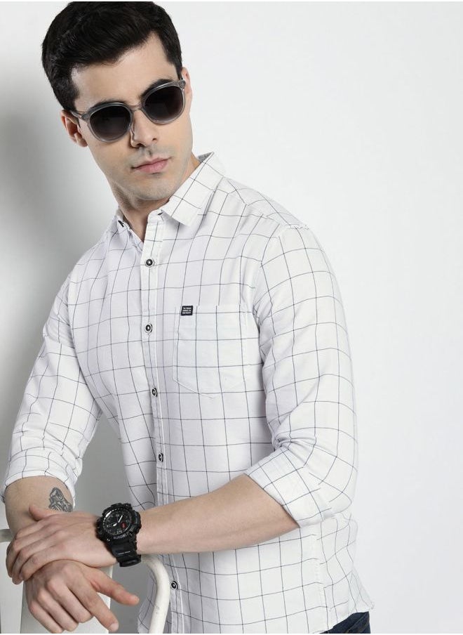 The Indian Garage Co Men Regular Fit Checkered Full Sleeves Cutaway Collar Casual Shirt  - Image 1