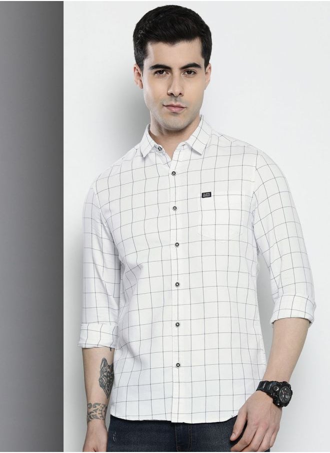 The Indian Garage Co Men Regular Fit Checkered Full Sleeves Cutaway Collar Casual Shirt  - Image 3