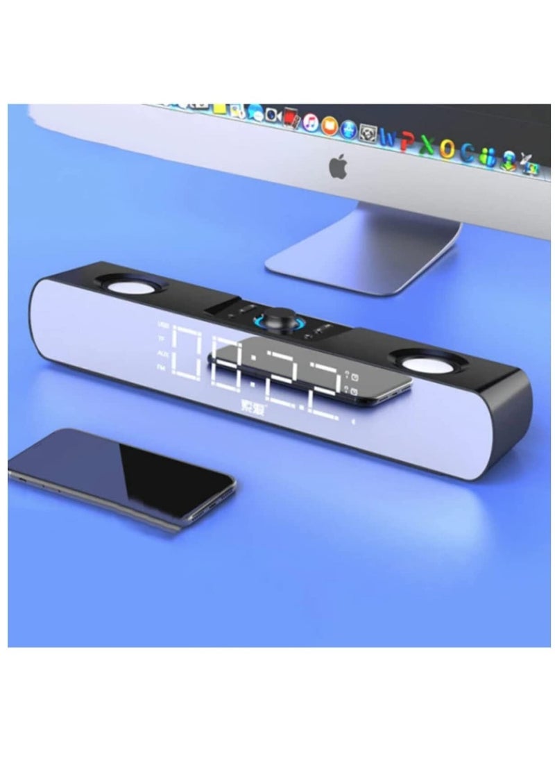 SOAIY - SH16 Gaming peripherals LED Soundbar Computer Speaker Bluetooth Speaker Home Theater Sound Bar TV Speakers Alarm Clock Wireless - Image 1