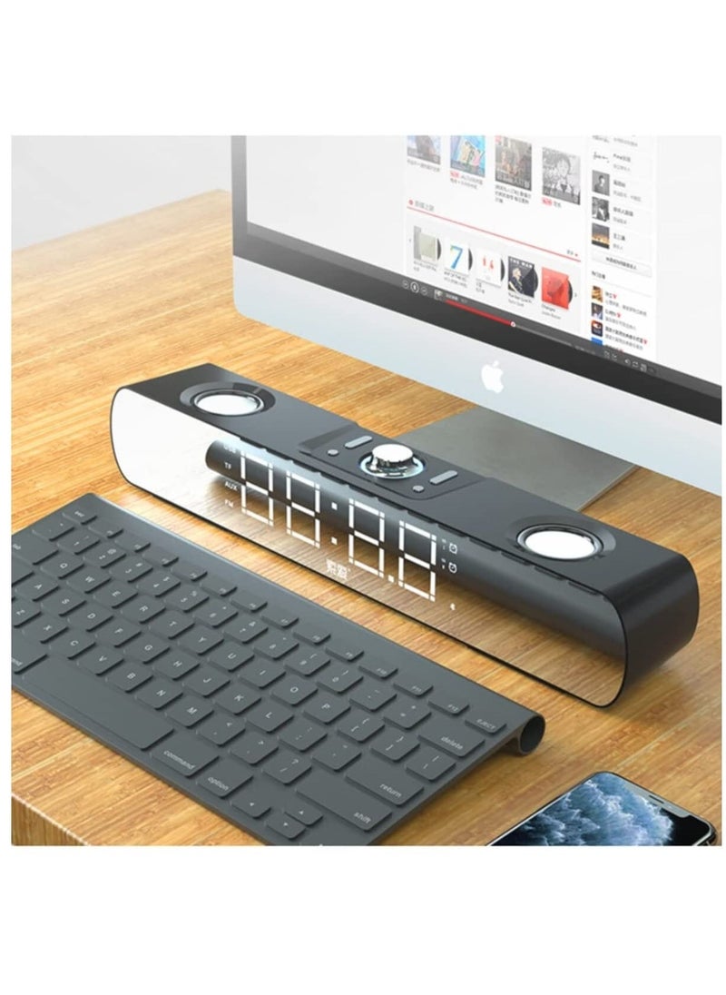 SOAIY - SH16 Gaming peripherals LED Soundbar Computer Speaker Bluetooth Speaker Home Theater Sound Bar TV Speakers Alarm Clock Wireless - Image 1