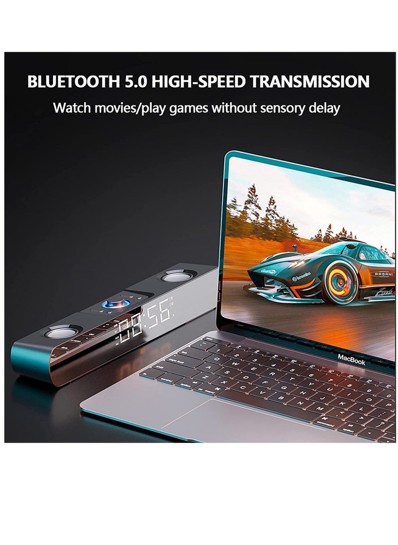 SOAIY - SH16 Gaming peripherals LED Soundbar Computer Speaker Bluetooth Speaker Home Theater Sound Bar TV Speakers Alarm Clock Wireless - Image 1