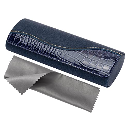 Vemiss Hard Shell Eyeglass Cases, Lightweight Portable Glasses Case for Women Men (P-dark Blue) - Image 1