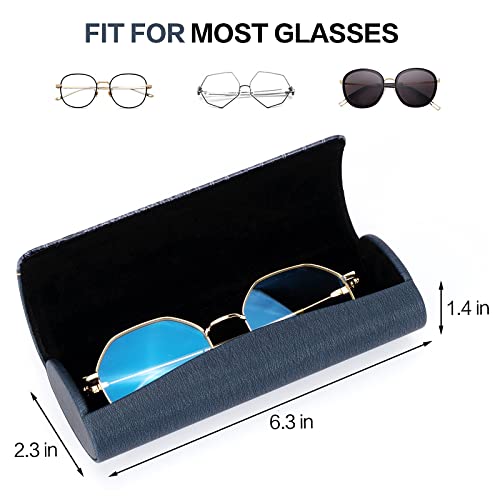 Vemiss Hard Shell Eyeglass Cases, Lightweight Portable Glasses Case for Women Men (P-dark Blue) - Image 2
