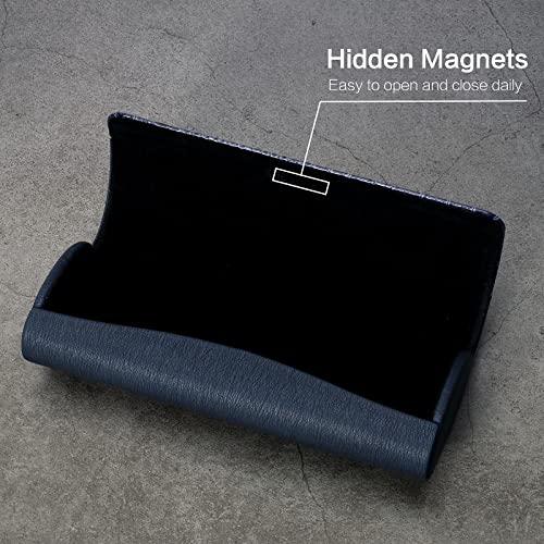 Vemiss Hard Shell Eyeglass Cases, Lightweight Portable Glasses Case for Women Men (P-dark Blue) - Image 3