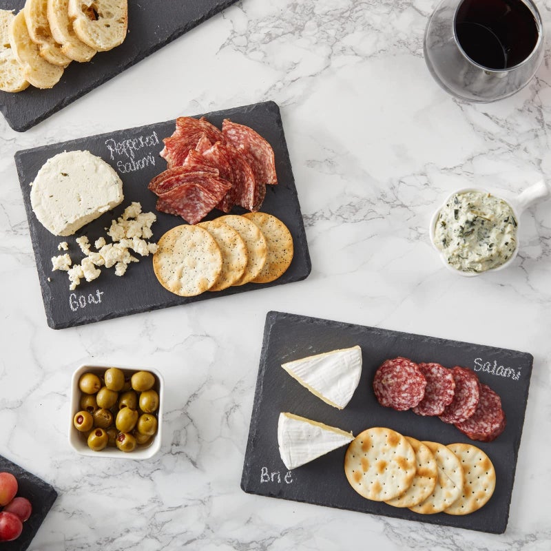 Juvale Mini Charcuterie Boards - 6-Pack, 6 x 8.75 in, Black Slate - Slate Charcuterie Boards & Cheese Platter for Sushi & Appetizers - Image 2