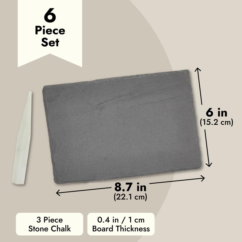 Juvale Mini Charcuterie Boards - 6-Pack, 6 x 8.75 in, Black Slate - Slate Charcuterie Boards & Cheese Platter for Sushi & Appetizers - Image 4
