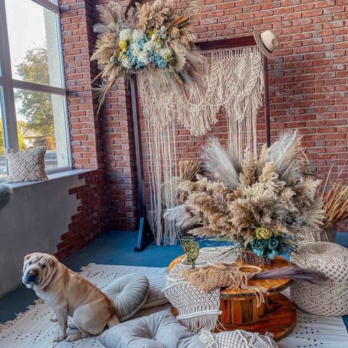 M MANUAL Boho Wedding Arch Boho Chic Macrame Curtain & Macrame Arch Bohemian Macrame Wedding Backdrop Decor Home Geometric Fiber Art Decor 70.8''W*86.6''L - Image 4