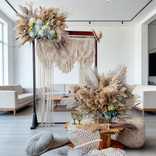 M MANUAL Boho Wedding Arch Boho Chic Macrame Curtain & Macrame Arch Bohemian Macrame Wedding Backdrop Decor Home Geometric Fiber Art Decor 70.8''W*86.6''L - Image 3