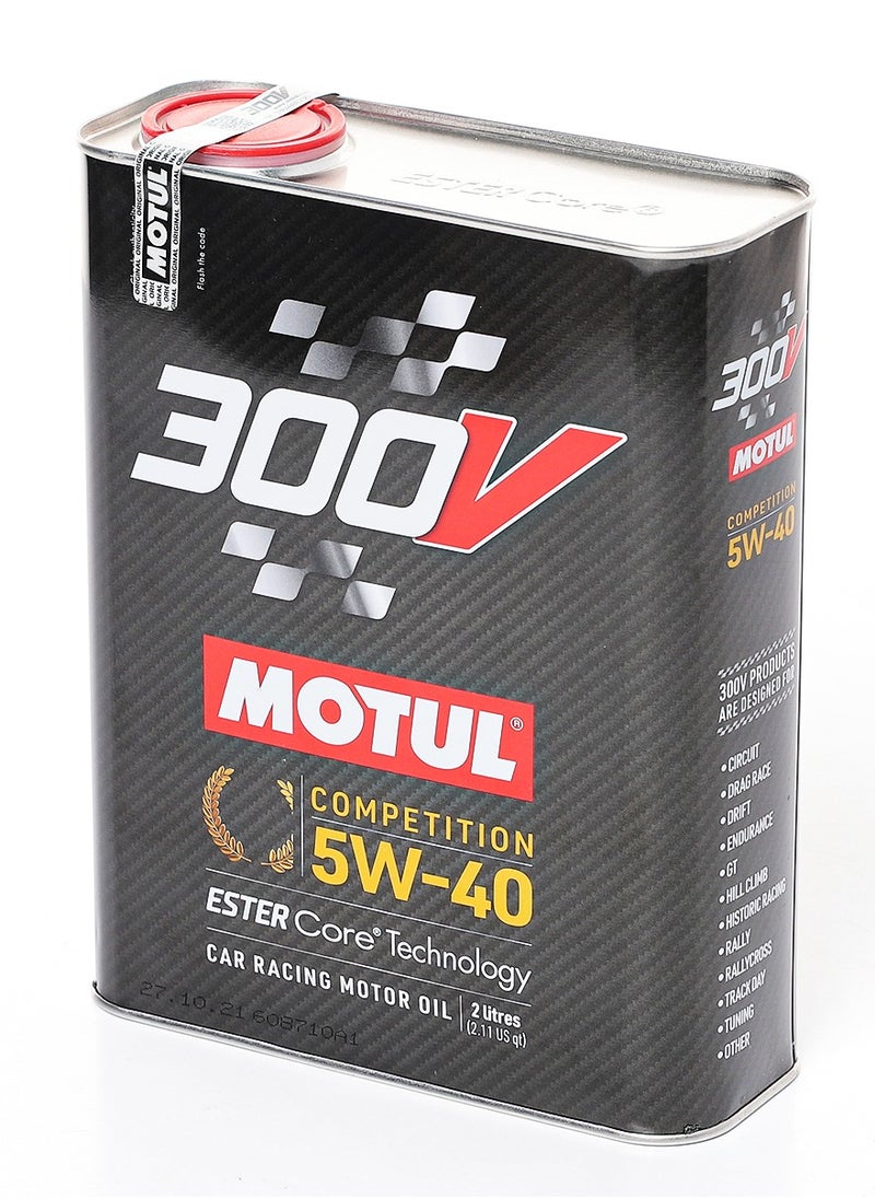 MOTUL - 300V Competition 5W-40 - Car Racing Motor Oil - 100% Synthetic Oil (10x2L) - Imported from Europe - Image 1