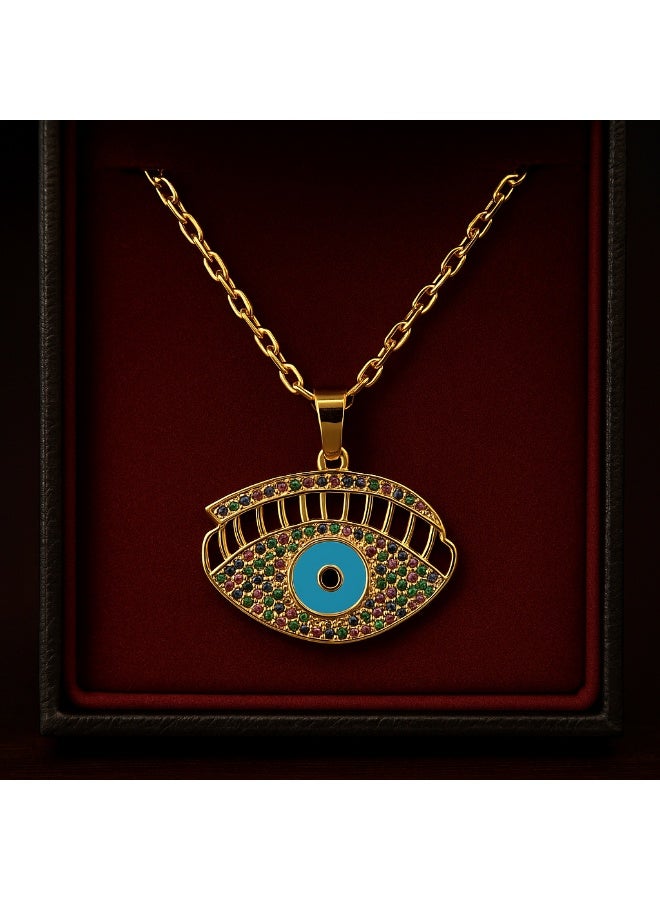 3Diamonds 3DIAMONDS Women's Gold-Plated Necklace with Crystal Pendant – Elegant & Spiritual Design  - Image 1