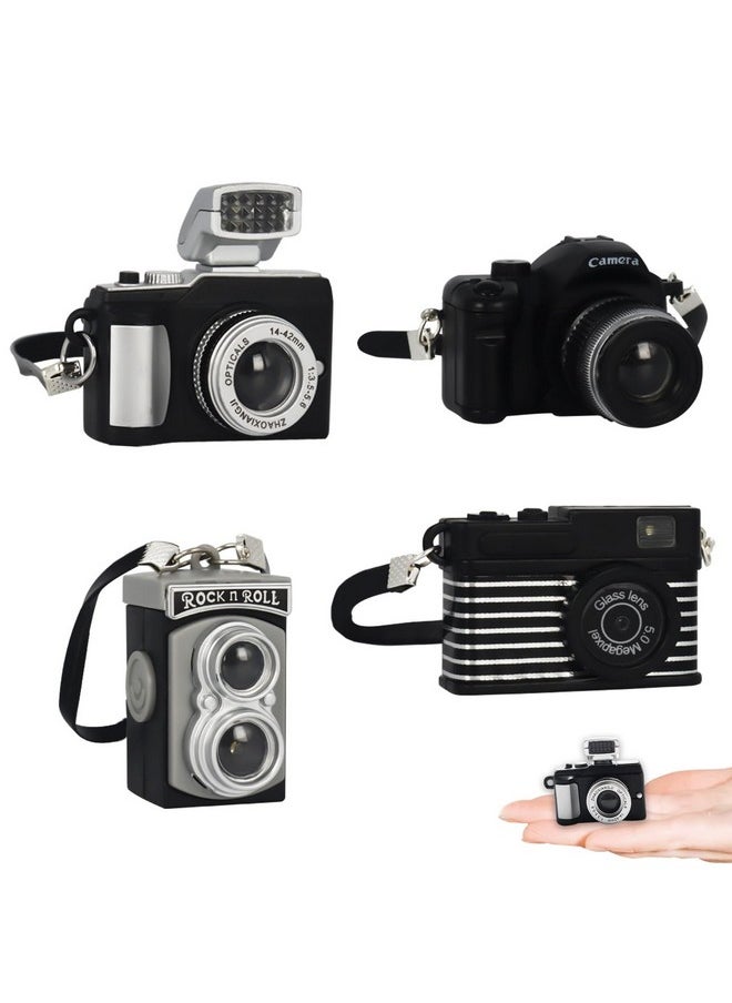 Bbiamsleep 4 Pcs Miniature Camera 1:4 Scale Mini SLR Camera Prop Mini Camera Ornament Vintage Camera Model Digital SLR Camera Mini Decoration Accessories Photography Props  - Image 1