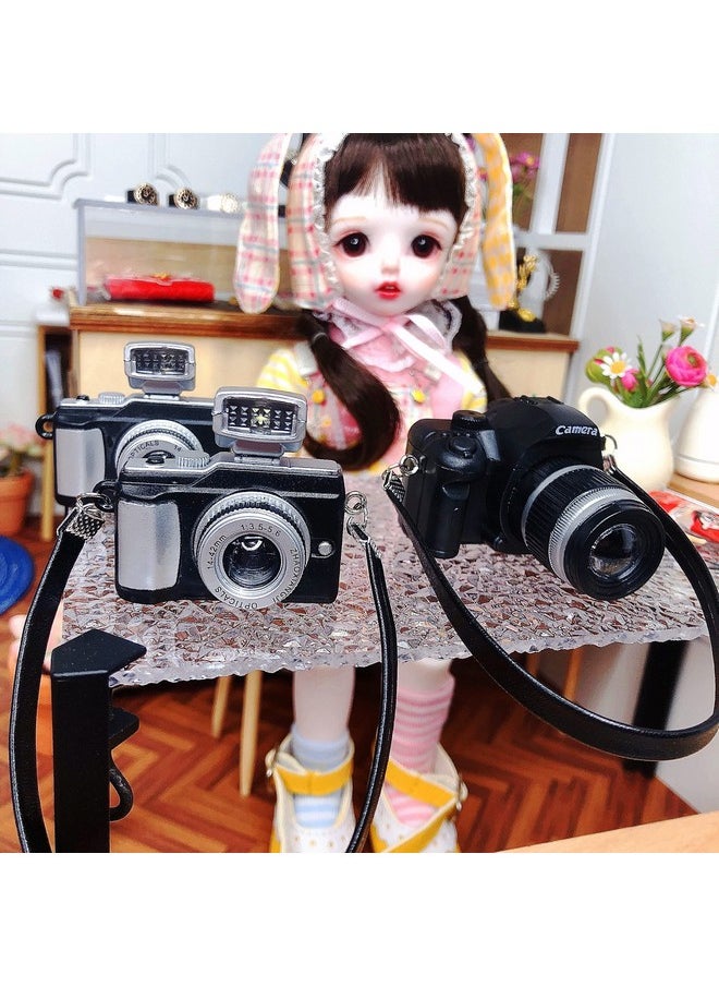 Bbiamsleep 4 Pcs Miniature Camera 1:4 Scale Mini SLR Camera Prop Mini Camera Ornament Vintage Camera Model Digital SLR Camera Mini Decoration Accessories Photography Props  - Image 4