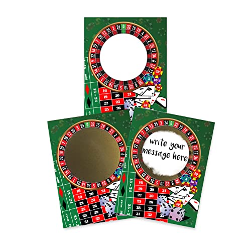 My Scratch Offs Make Your Own DIY Scratch Off ScratchNotes 20 Pack 3x4 Note Cards Stickers Casino Night Roulette - Image 1