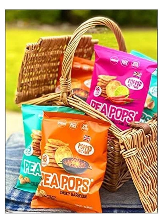 Food Factor - Pea Pops Healthy Protein Chips Delicious Chikpea Crisps 20% Protein Less Fat, Low Calorie Popped (Not Fried) 23g Smokey BBQ - Image 1
