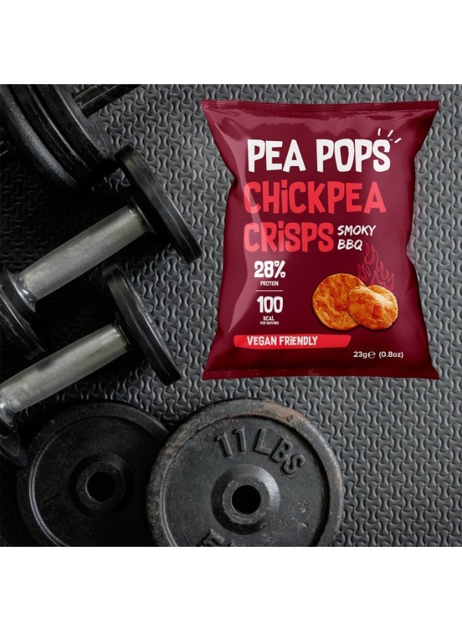 Food Factor Pea Pops Healthy Protein Chips Delicious Chikpea Crisps 20% Protein Less Fat, Low Calorie Popped (Not Fried) 23g Smokey BBQ - Image 2