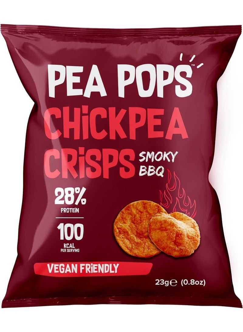 Food Factor Pea Pops Healthy Protein Chips Delicious Chikpea Crisps 20% Protein Less Fat, Low Calorie Popped (Not Fried) 23g Smokey BBQ - Image 1