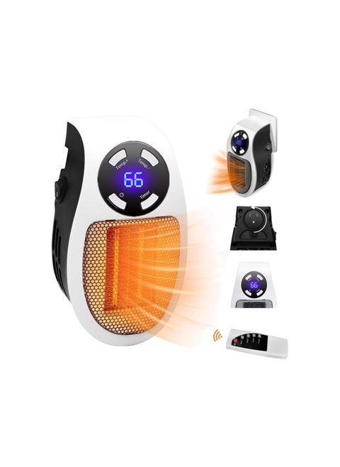 Upgrade Space Heater - Portable Electric Small Safe Heater, Energy Efficient Space Heaters for Indoor, Mini Plug in Wall Heater with Adjustable Thermostat and Timer, Overheat Protection, LED Display