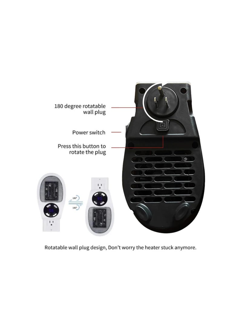 Generic - Upgrade Space Heater - Portable Electric Small Safe Heater, Energy Efficient Space Heaters for Indoor, Mini Plug in Wall Heater with Adjustable Thermostat and Timer, Overheat Protection, LED Display - Image 1
