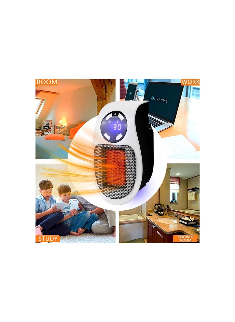 Generic - Upgrade Space Heater - Portable Electric Small Safe Heater, Energy Efficient Space Heaters for Indoor, Mini Plug in Wall Heater with Adjustable Thermostat and Timer, Overheat Protection, LED Display - Image 1