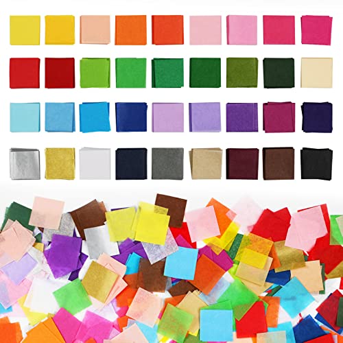 Simetufy 5400 Pcs 1 Inch Tissue Paper Squares, 36 Assorted Colors for Crafts, Art Rainbow Bulk for Mother's Day, Projects, Collage, Suncatchers, Scrapbooking - Non Bleeding - Image 1