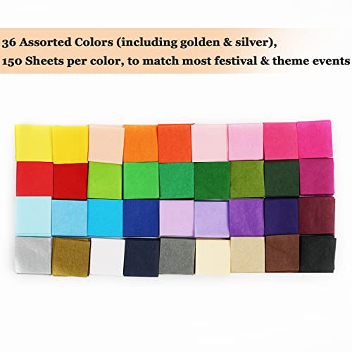Simetufy 5400 Pcs 1 Inch Tissue Paper Squares, 36 Assorted Colors for Crafts, Art Rainbow Bulk for Mother's Day, Projects, Collage, Suncatchers, Scrapbooking - Non Bleeding - Image 4