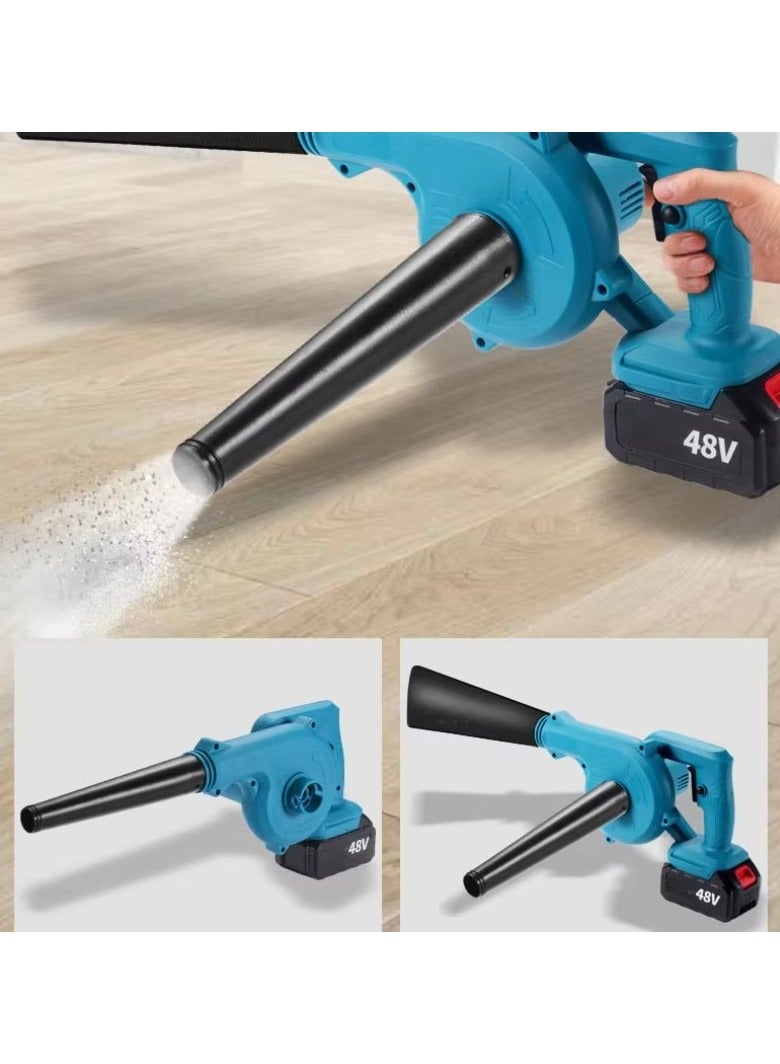 Gardening منفاخ كهربائي لاسلكي ببطارية ليثيوم 48 فولت 3.0 أمبير، مع شاحن وكيس غبار, منفاخ متعدد الاستخدامات بقوة عالية للأوراق والغبار والسيارات والورش والتنظيف الخارجي - Image 2