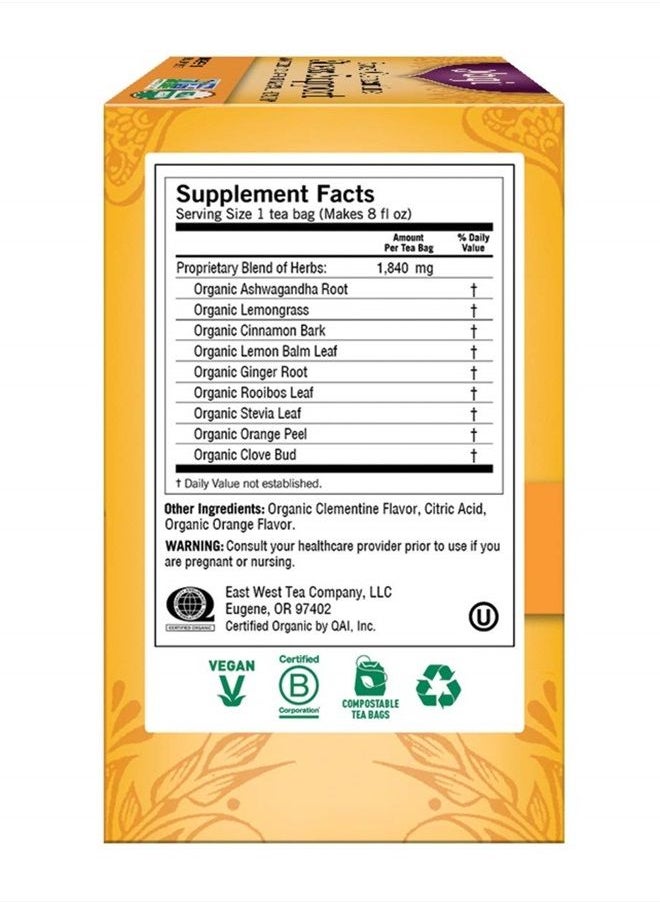 Yogi Tea Organic Sweet Clementine Stress Support Supplement, 16 Count  - Image 5
