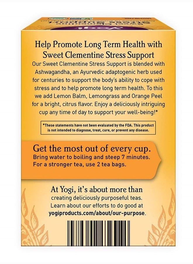 Yogi Tea Organic Sweet Clementine Stress Support Supplement, 16 Count  - Image 3
