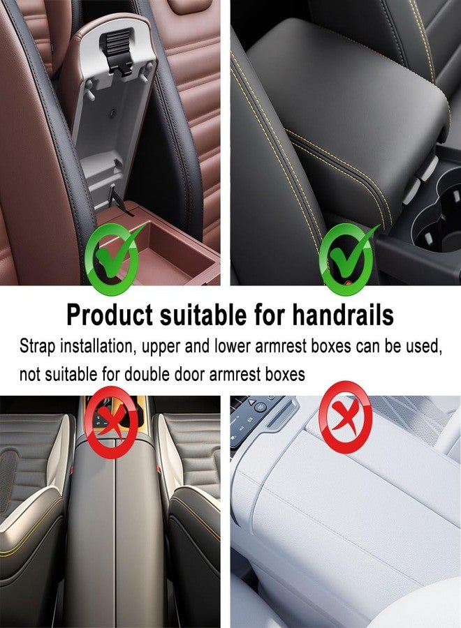 Sandfren Car Center Console Cover, Leather Vehicle Armrest Seat Box Pad Cushion with 2 Storage Bags, Automotive Interior Arm Rest Protector Accessories, Universal for SUV, Sedan, Truck (Coffee) - Image 5